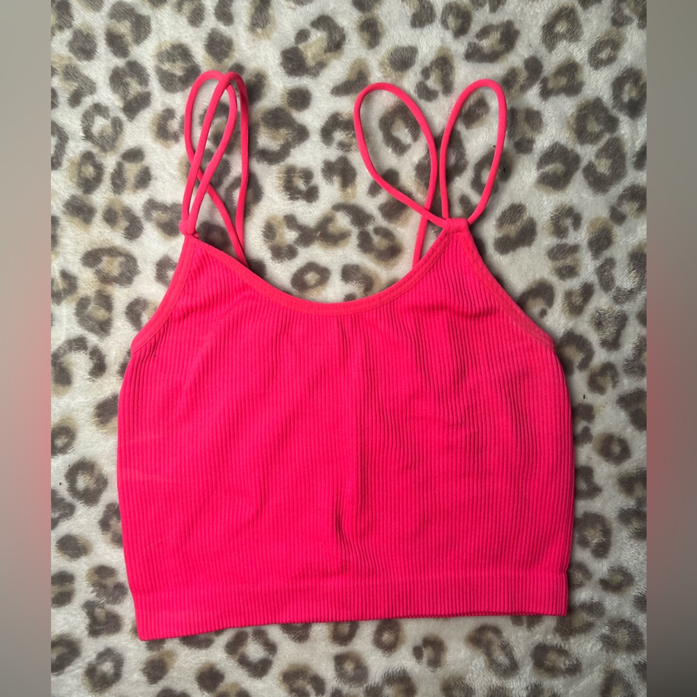 Vibrant Pink Strappy Crop Top